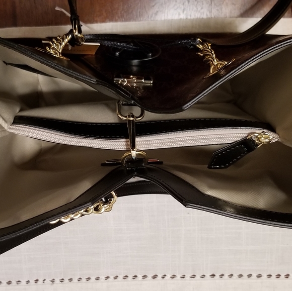 Valentino By Mario Valentino Sandrine Monogram Leather Shoulder Bag, Black - Picture 8 of 10